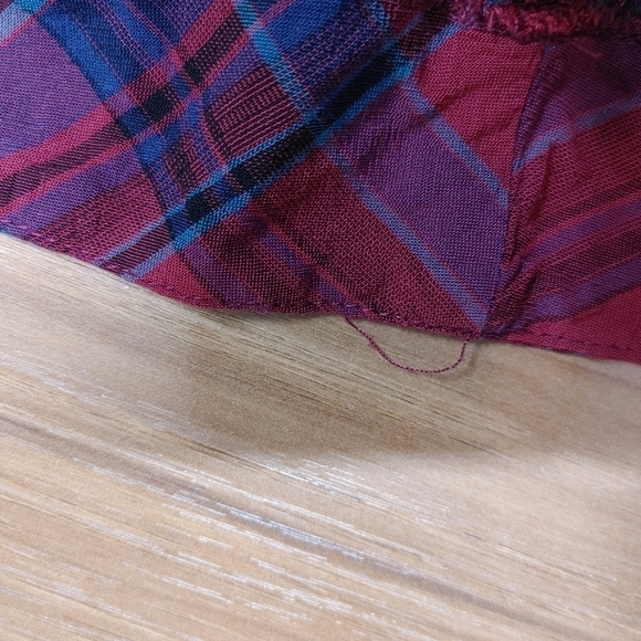 Volcom Red Plaid Lightweight Scoop Neck Mini Dress Size Medium - Picture 12 of 15